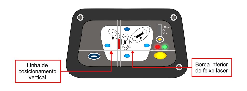 Como regular o DSP Laser na Dobradeira? 8 DSP Laser com as linhas de posicionamento