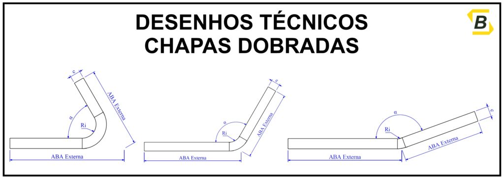 desenho de chapa dobrada